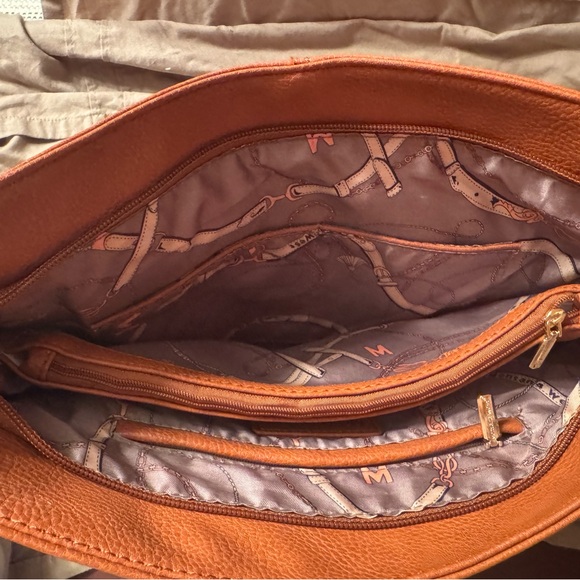 Montana West Brown Leather Shoulder Bag with Adjustable Strap - Picture 3 of 4